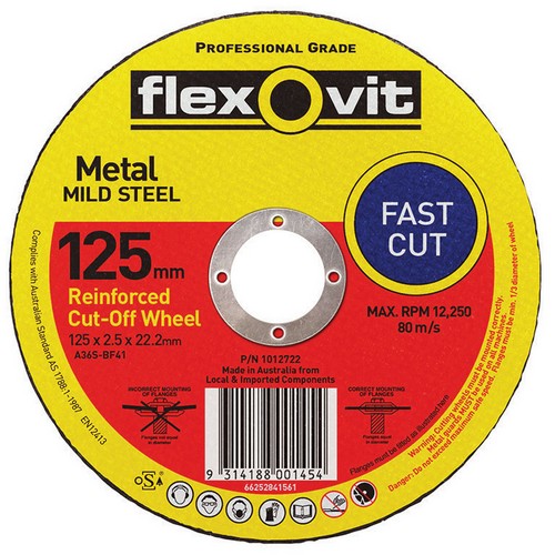 DISC, METAL CUTTING, INOX, 125 X 2.5 X 22.2MM, GP AND IRON FREE