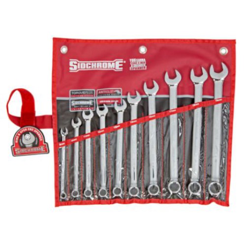 SPANNER SET, ROE, METRIC, 8-19MM, 10 PCE, SIDCHROME