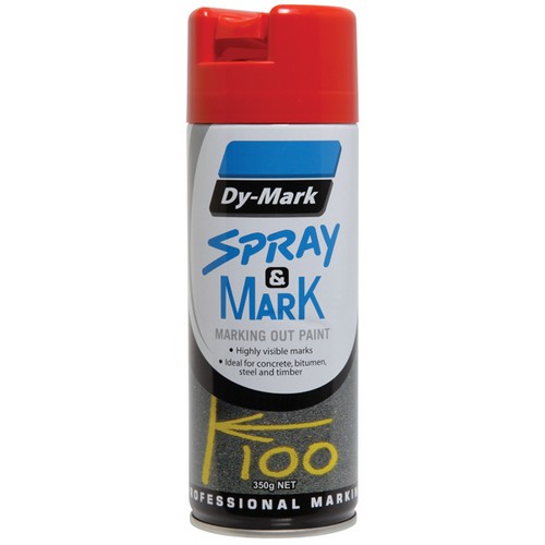 PAINT, SPRAY AND MARK, RED, AEROSOL, 350G, DY-MARK