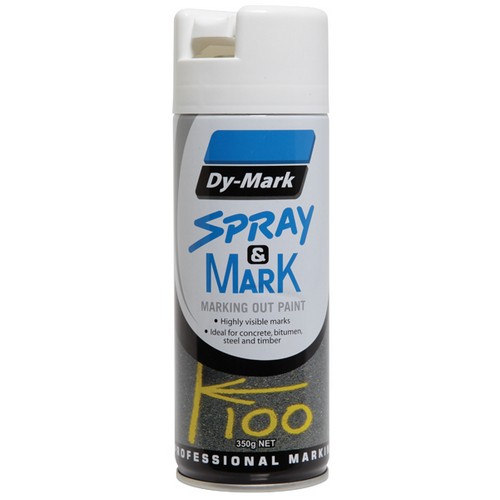 PAINT, SPRAY AND MARK, WHITE, AEROSOL, 350G, DY-MARK