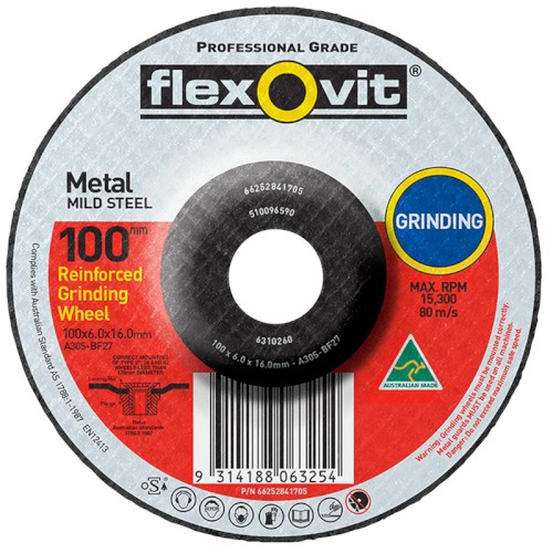 100009080_32355.JPG DISC, METAL GRINDING, DEPRESSED CENTER, 102 X 6 X 16 MM, A30S