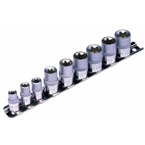 SOCKET SET, 1/4" AND 3/8" DR, 9 PCE, TORX