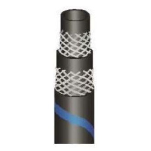 HOSE, 25MM RUBBER, AIR/WATER DELIVERY, 20 BAR, 300PSI, BLK WITH BLUE STRIPE