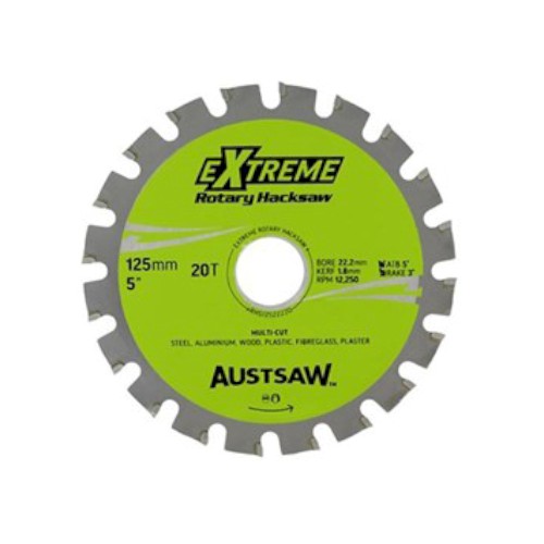 ROTARY HACKSAW BLADE, 125MM (5") X 22.2MM BORE, 20TPI TCT