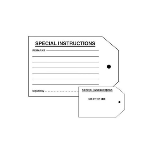 100018314_23808.JPG TAG, SPECIAL INSTRUCTIONS, TEARPROOF, 75 X 125MM