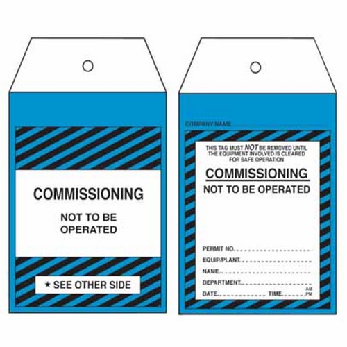 TAG, COMMISSIONING, TEARPROOF, 75 X 125MM