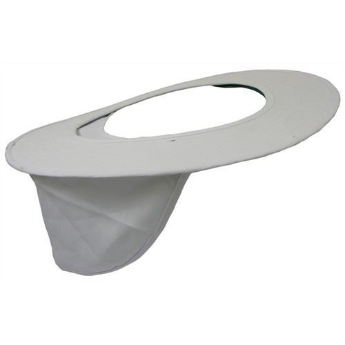 BRIM CANVAS WITH FLAT, HARD HAT, WHITE