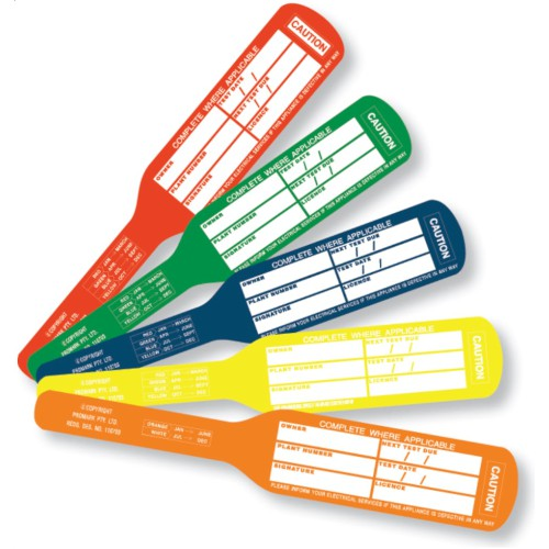 TEST TAG, RED, BAT STYLE, 100/PKT (DEC-FEB)