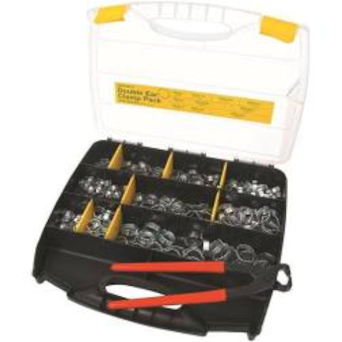 DOUBLE EAR CLAMP KIT, WITH PINCER