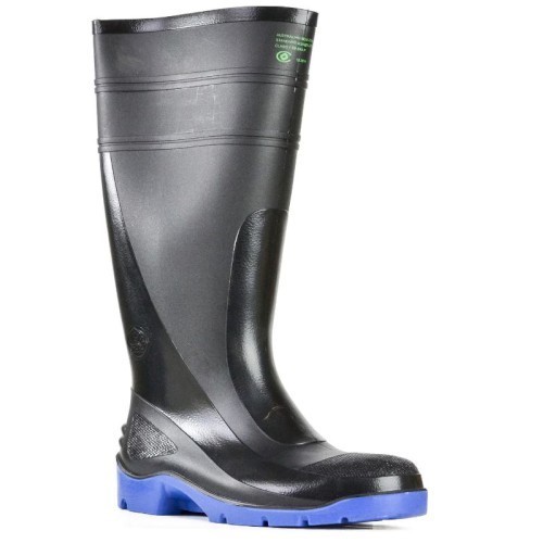 UTILITY GUMBOOTS, BLACK/BLUE, SAFETY STEEL TOE SIZE 6