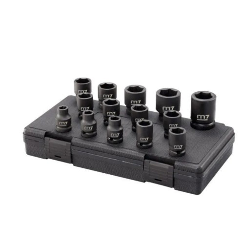 IMPACT SOCKET SET, 1/2" DR, 14 PCE, METRIC, STD, 14-27MM