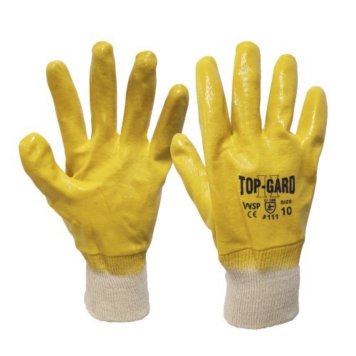 GLOVES, TOP-GARD, YELLOW, FULL NITRILE, SIZE 9