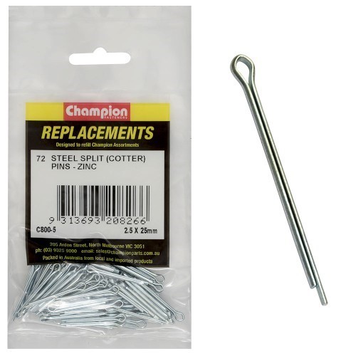 CHAMPION REFILL PACK, SPLIT PINS-2.5 X 25MM-ZINC PLATED