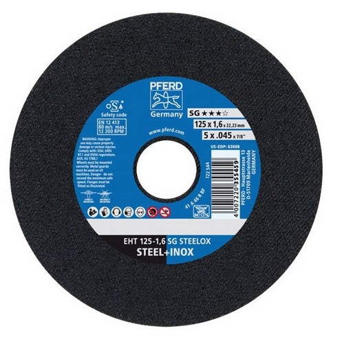 100029242_9255.JPG DISC, CUTTING, 125 X 1.6 X 22MM, STEEL-OX MEGA INOX, PFERD