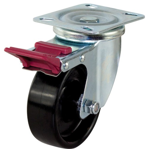 100MM NYLON WHEEL 200KG CAPACITY SWIVEL BRAKE CASTOR (S4032B)