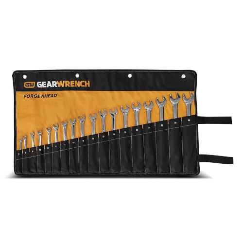 100049063_40714.PNG 18 PCE 12 POINT METRIC LONG PATTERN COMBINATION WRENCH SET ROLL