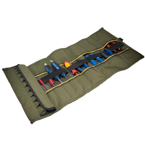 DELUXE TOOL ROLL CANVAS 710 X 370MM GREEN/BLACK