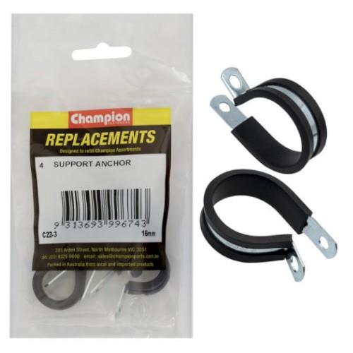 CHAMPION REFILL PACK, P CLAMPS, SUPPORT ANCHOR 16MM (4/PKT)