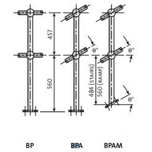 STANCHION, BP TYPE, STANDARD, UNTREATED
