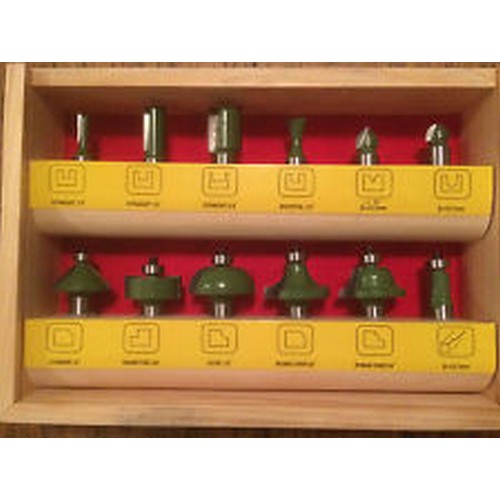 100078291_17287.JPG ROUTER BIT SET, 1/2" 12 PCE, TCT CARBITOOL