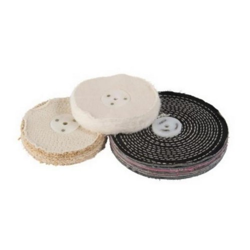 BUFFING WHEEL, 200 X 45MM, 100FOLD, LOOSE LEAF CALICO, FINE