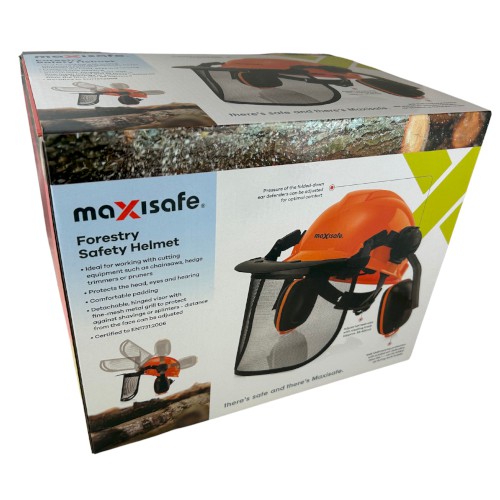 100085474_68922.JPG FORESTRY KIT WITH ORANGE HARD HAT, MESH VISOR AND EARMUFFS MAXISAFE