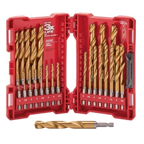 SHOCKWAVE™ RED HELIX TITANIUM DRILL SET 25 PCE KIT