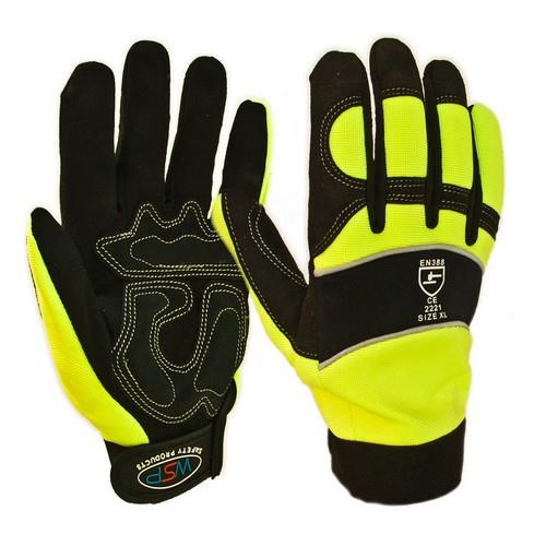 GLOVES, SIZE 10 XL HI-VIS YELLOW, ANTI- VIB MECHANICS AVLH
