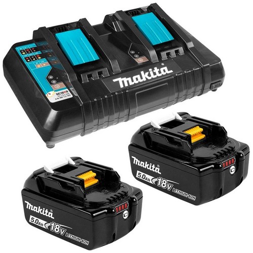 100091867_20074.JPG RAPID CHARGER, 18V, DUAL PORT, W/2X5.0AH BATTERIES, MAKITA