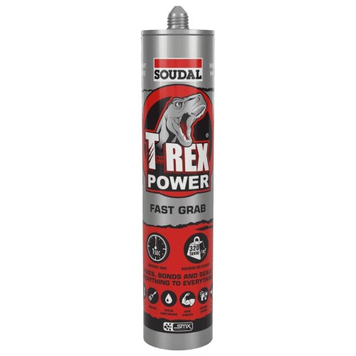 SILICONE, T-REX, FAST GRAB STEEL GREY, 290ML, SOUDAL