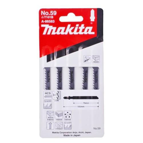100098613_39986.PNG BLADE, JIGSAW, WOOD/PLYWOOD/PVC, 8TPI, 75MM, PK5, MAKITA