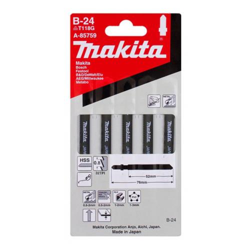 BLADE, JIGSAW, PVC/ALU/METAL/SS, 32TPI, 52MM, PK5, MAKITA