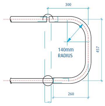 STANCHION CLOSURE BEND, 32NB, STANDARD, GALVANISED