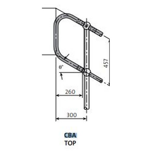 STANCHION CLOSURE BEND, 32NB, 44-45> ANGLE, GALVANISED