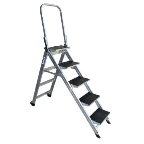 STAIRWAY LADDER 5 STEP WITH SAFETY RAIL 150KG IND