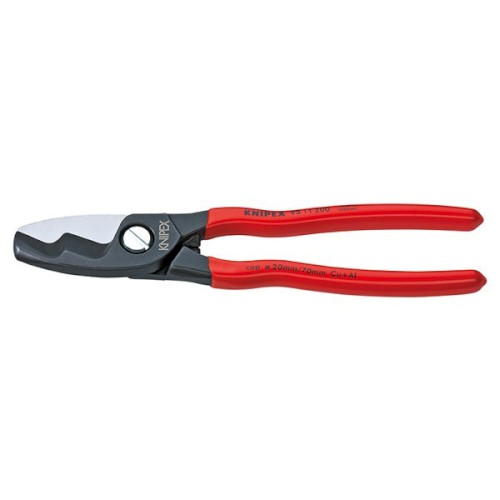 100112594_63182.JPG CABLE SHEAR TWIN CUTTING EDGE PLASTIC HANDLE 200MM KNIPEX