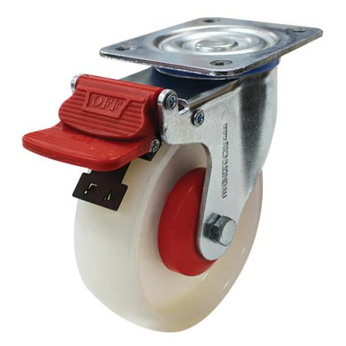 125MM NYLON WHEEL 200KG CAP SWIVEL BRAKE CASTOR (S5600B)