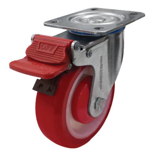 125MM POLY/NYLON WHEEL 150KG CAP SWIVEL BRAKE CASTOR (S5602B)