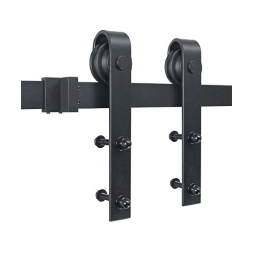 COUNTRY STYLE BLACK CARBON STEEL 2M BARN DOOR HARDWARE KIT (BHR001)