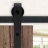 COUNTRY STYLE BLACK CARBON STEEL 2M BARN DOOR HARDWARE KIT (BHR001)