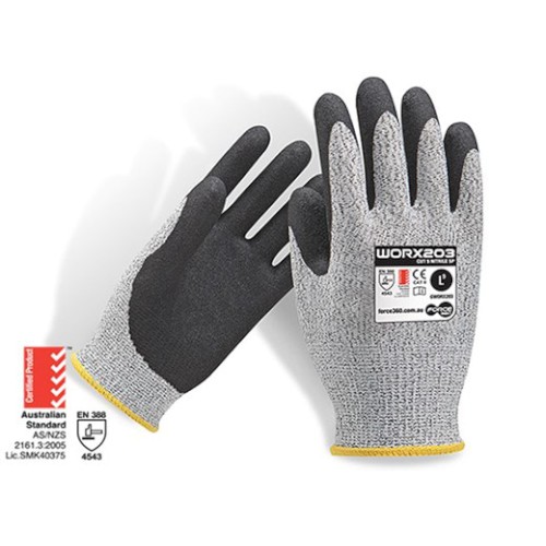 GLOVES, SAND NITRILE, CUT 5, WORX203-XL/10