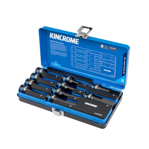 INHEX IMPACT SOCKET SET 10 PCE 1/2" DR, METRIC 5-19MM