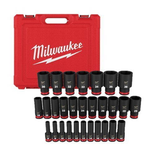 101116335_82543.JPG SHOCKWAVE™ 1/2" DR 29PCE METRIC DEEP 6 POINT IMPACT SOCKET SET, 8 TO 36MM